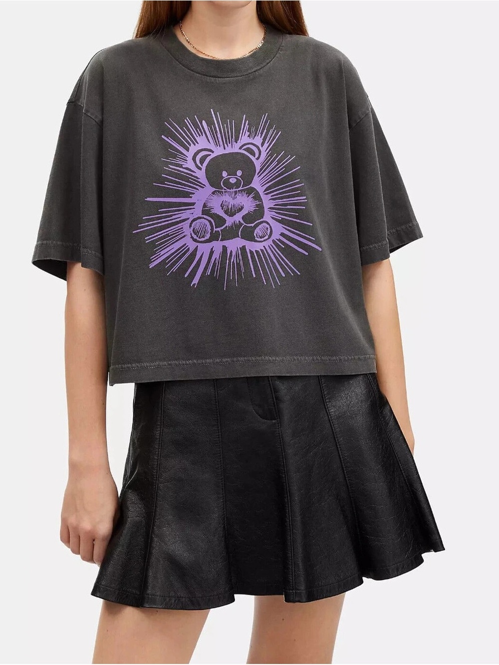 Coach Rave Bear Garment Dye Cropped Cotton T-Shirt